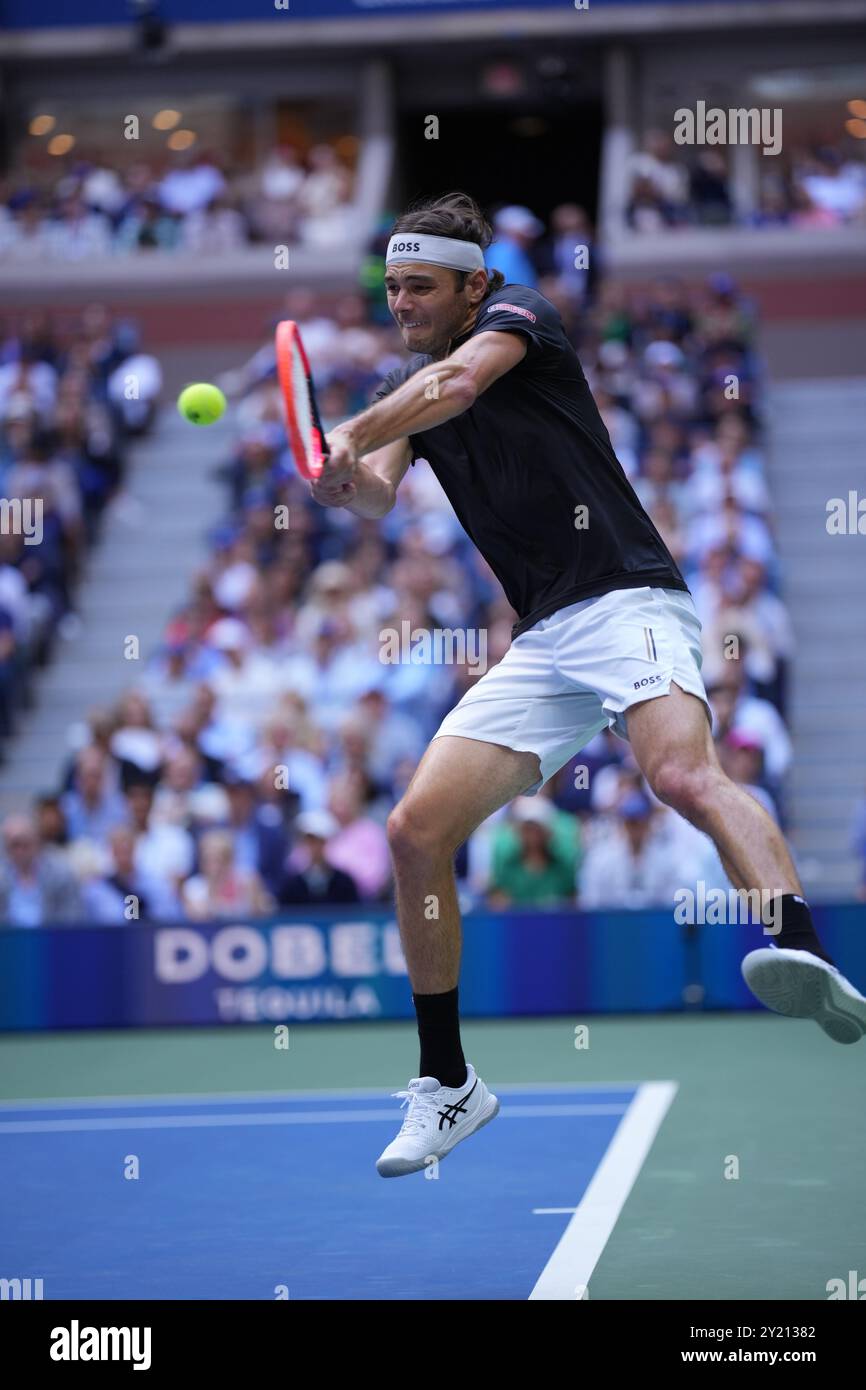 New York, États-Unis. 08 septembre 2024. US OPEN 2024 Men's Singles final Sinner Jannik (ITA) V Fritz Taylor (USA) vainqueur Sinner Jannik (ITA) crédit : MB Media solutions/Alamy Live News crédit : MB Media solutions/Alamy Live News Banque D'Images