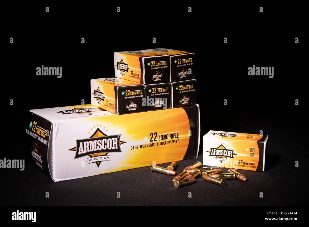 Munitions de fusil Armscor .22 Banque D'Images