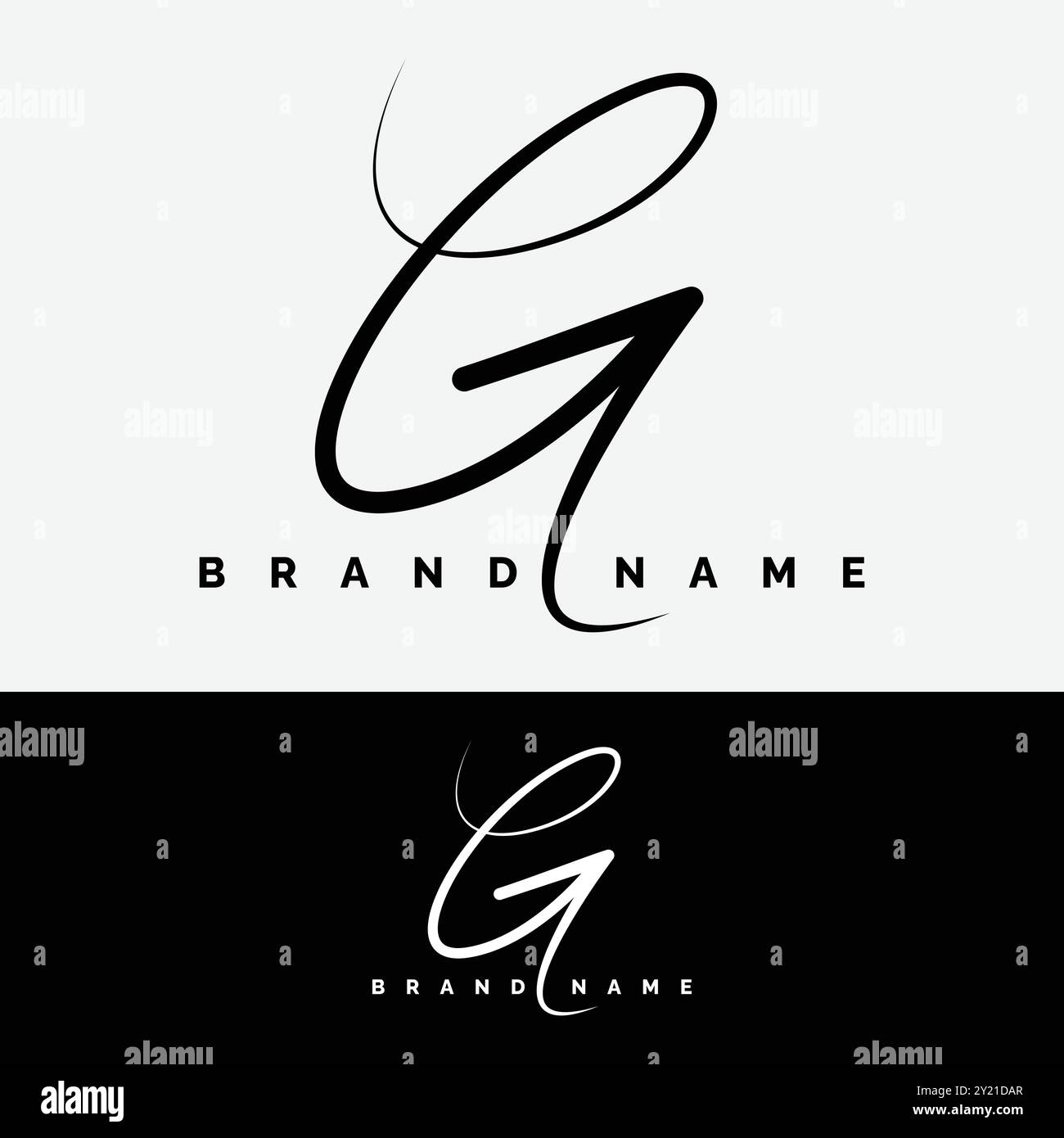 Lettre G signature logo - Alphabet initial pour G - logo G manuscrit Illustration de Vecteur