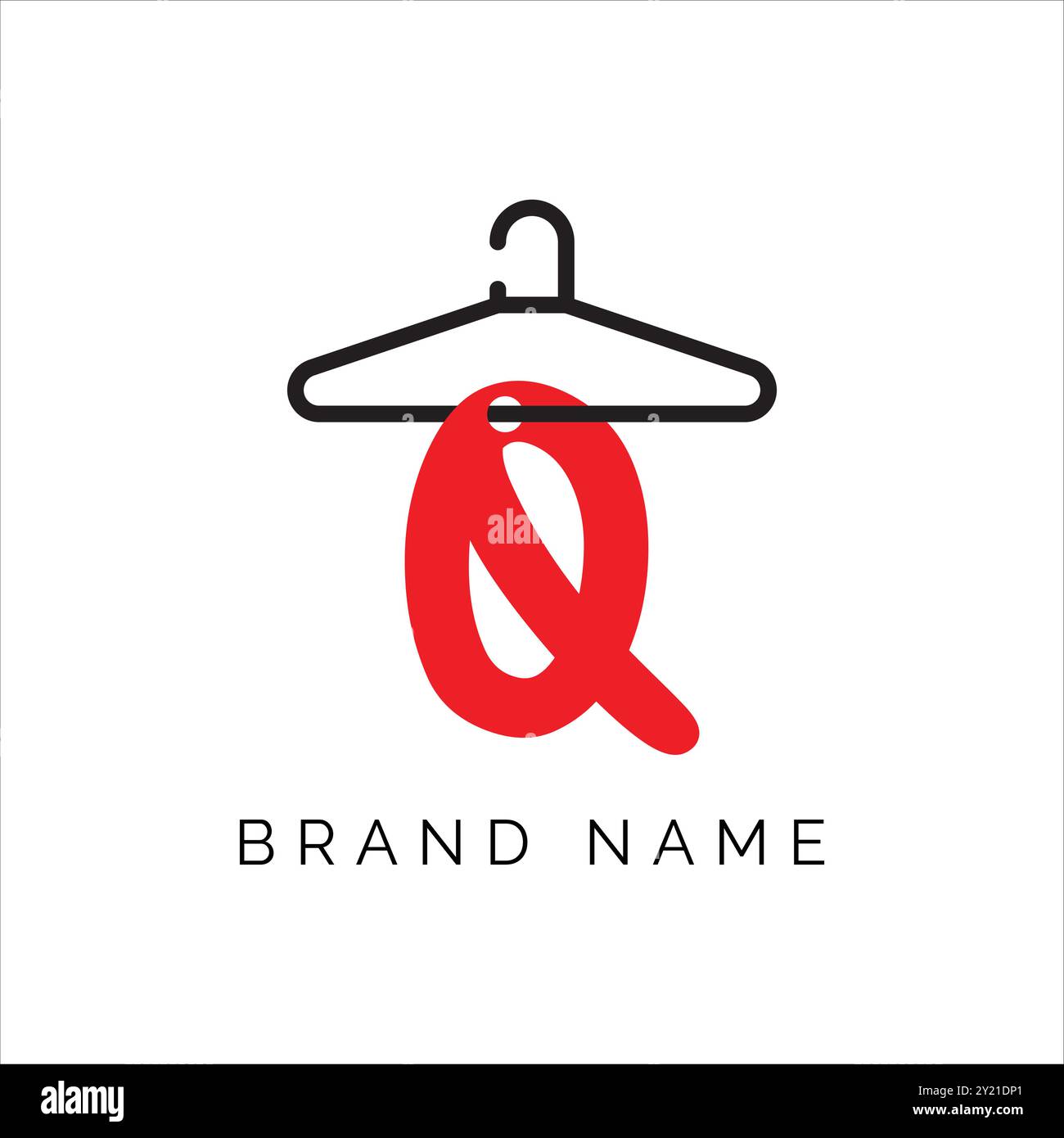 Logo de mode lettre Q, icône vectorielle lettre Q suspendue, design de logo boutique. Icône de suspension de la lettre Q majuscule initiale Illustration de Vecteur