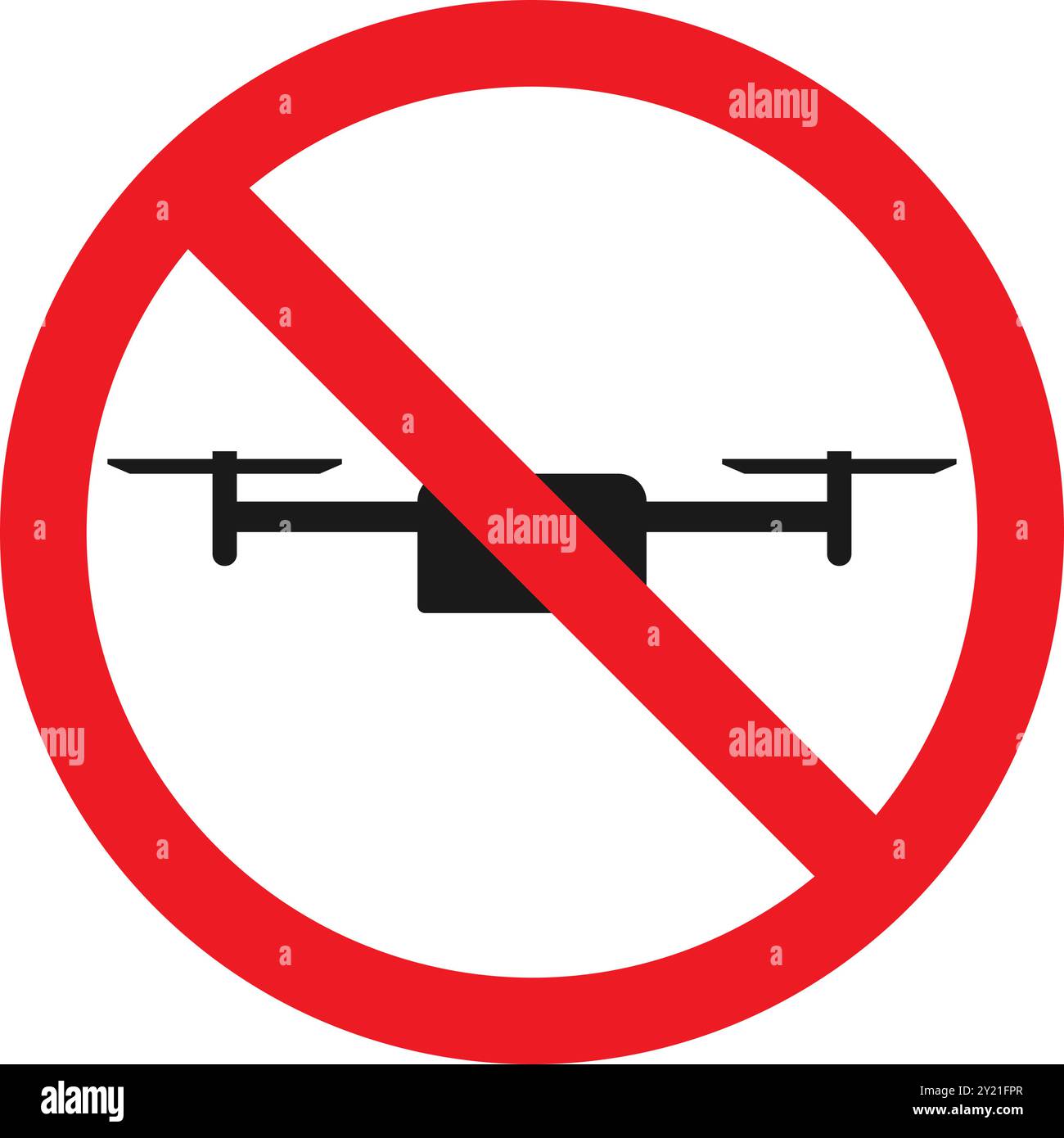 Symbole rouge interdit avec icône de drone pour aucun drone signe dans le vecteur Illustration de Vecteur