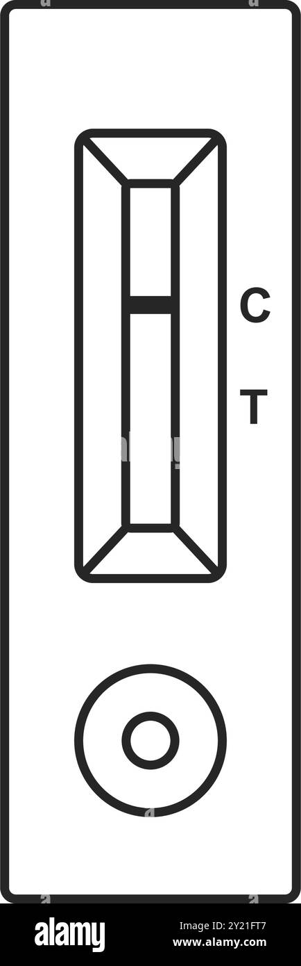 Un test rapide d'antigène ou DE RAT renvoie un résultat négatif pour le COVID ou une autre maladie dans le vecteur art de ligne Illustration de Vecteur