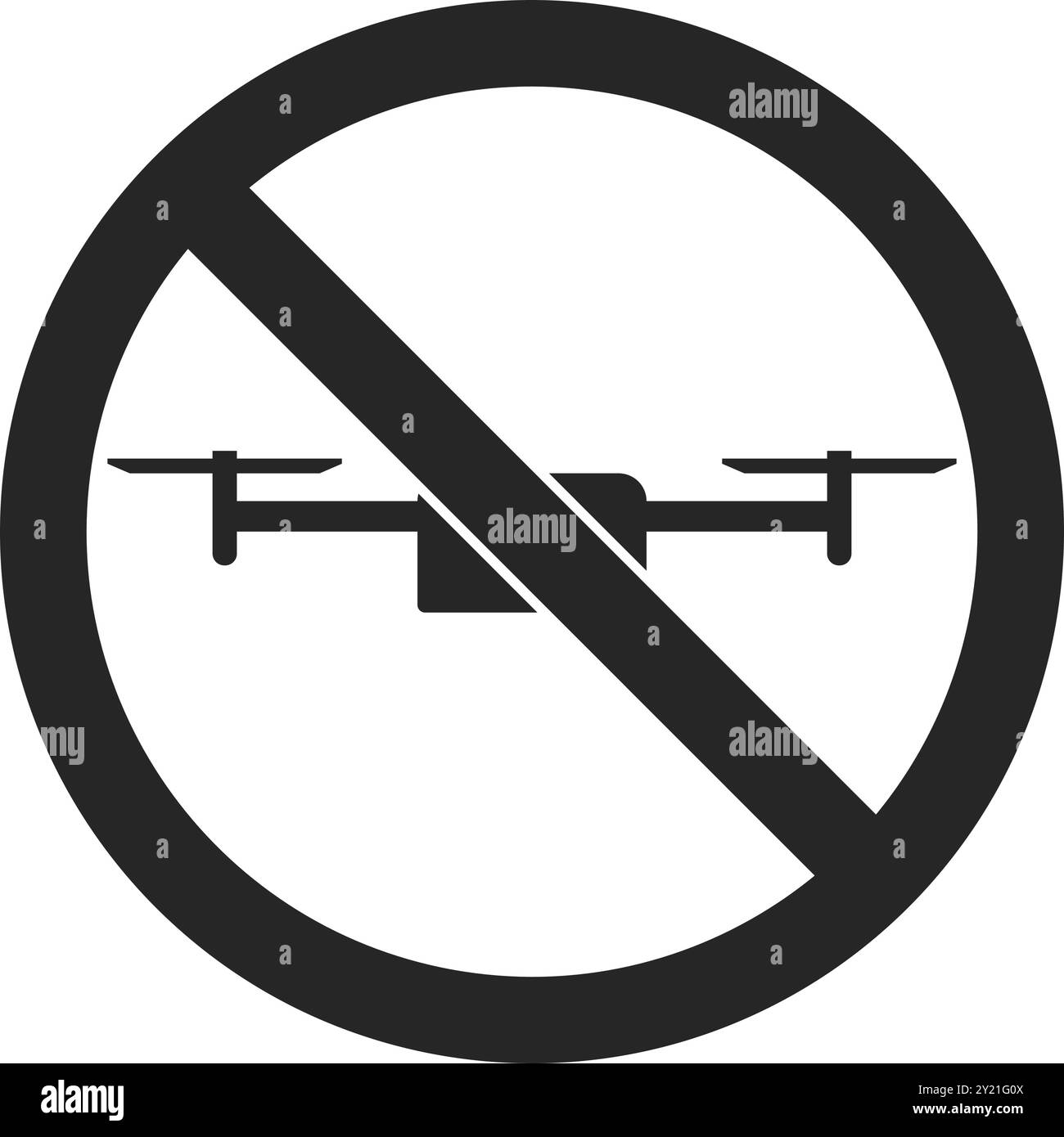 Symbole interdit avec icône de drone pour aucun signe de zone de mouche de drone dans le vecteur Illustration de Vecteur