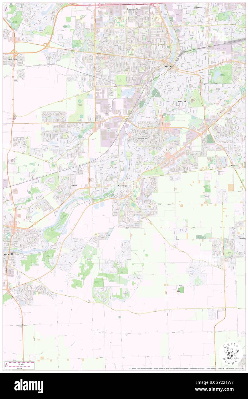 Oswego, Comté de Kendall, US, États-Unis, Illinois, n 41 40' 58'', S 88 21' 5'', carte, Cartascapes carte publiée en 2024. Explorez Cartascapes, une carte qui révèle la diversité des paysages, des cultures et des écosystèmes de la Terre. Voyage à travers le temps et l'espace, découvrir l'interconnexion du passé, du présent et de l'avenir de notre planète. Banque D'Images