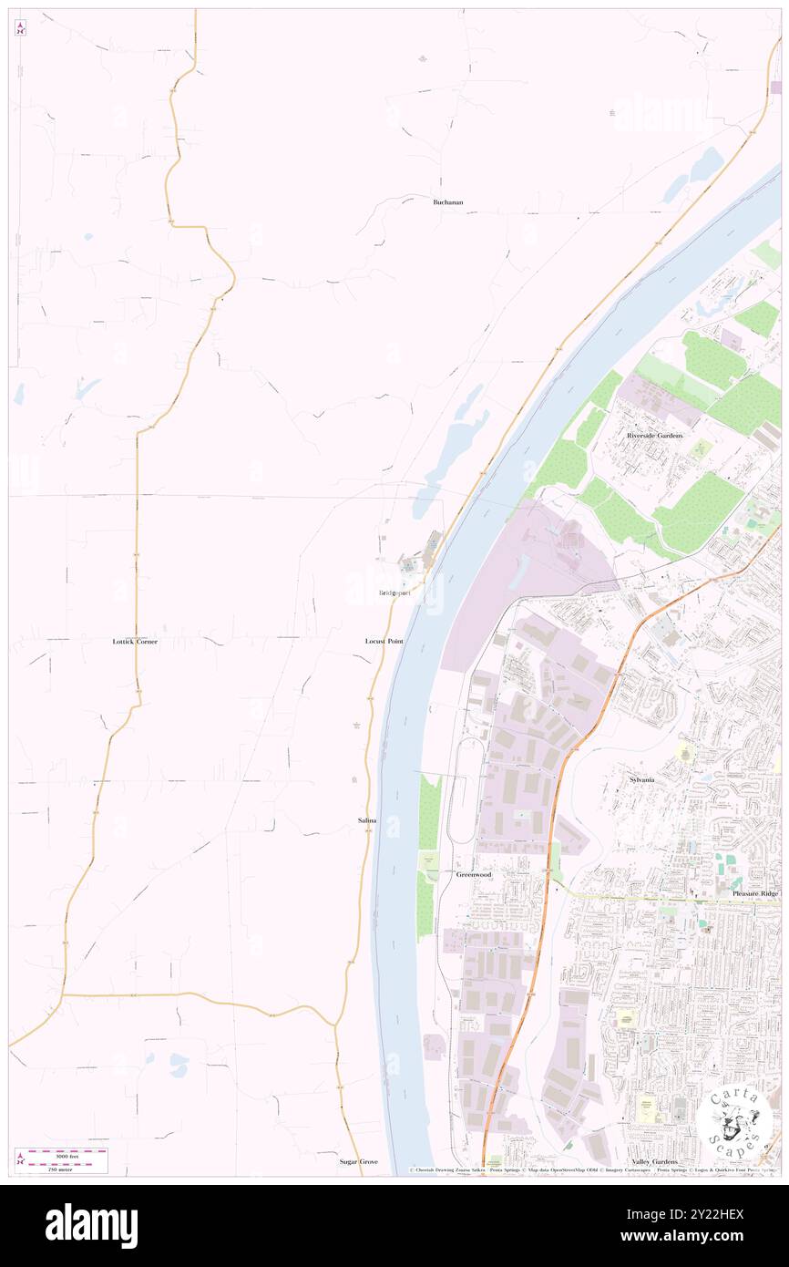 Bridgeport, Comté de Harrison, US, États-Unis, Indiana, n 38 10' 34'', S 85 54' 22'', carte, Cartascapes carte publiée en 2024. Explorez Cartascapes, une carte qui révèle la diversité des paysages, des cultures et des écosystèmes de la Terre. Voyage à travers le temps et l'espace, découvrir l'interconnexion du passé, du présent et de l'avenir de notre planète. Banque D'Images