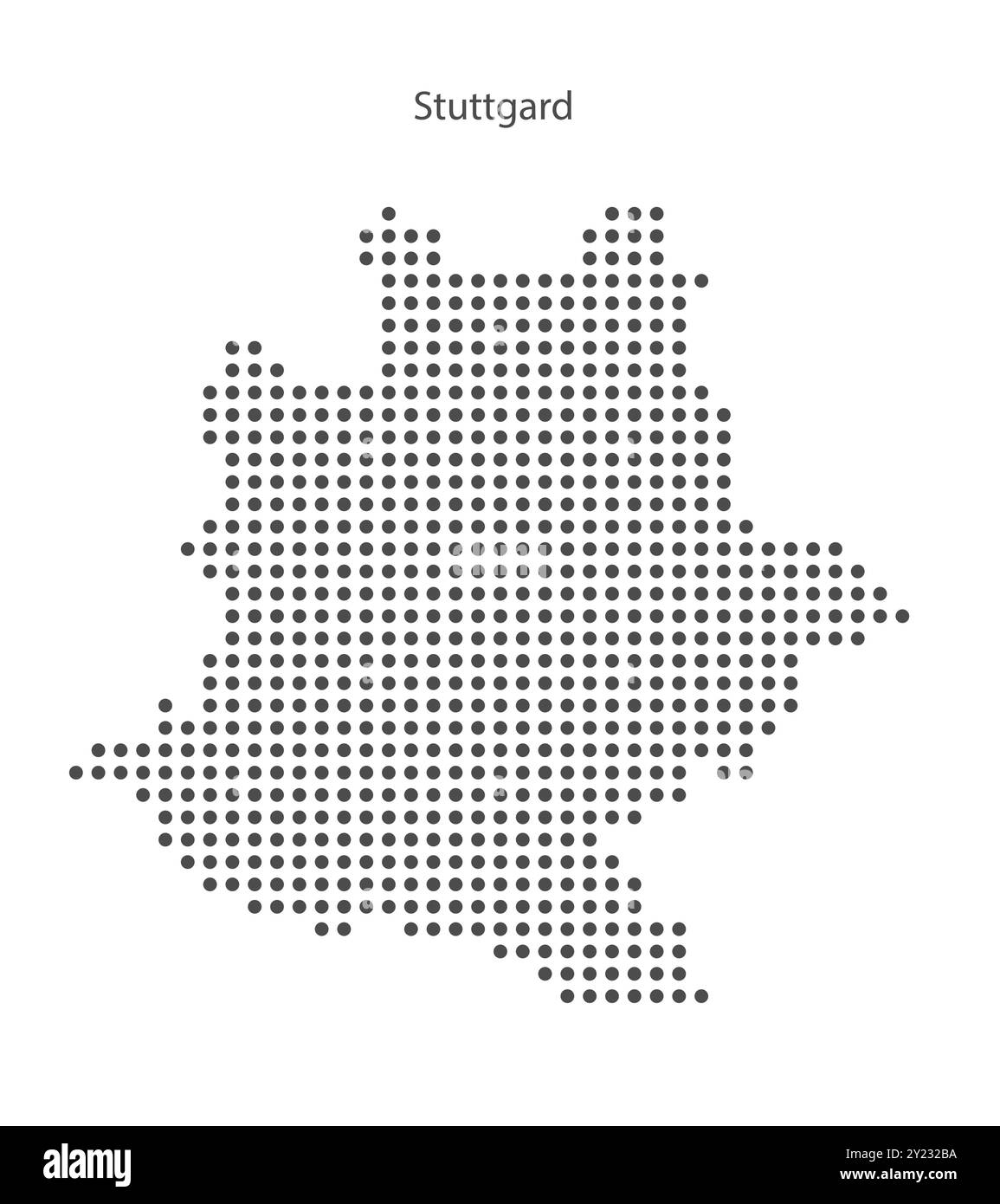 Carte vectorielle stylisée en pointillés de Stuttgart. Motif abstrait à pois de Stuttgart Illustration de Vecteur