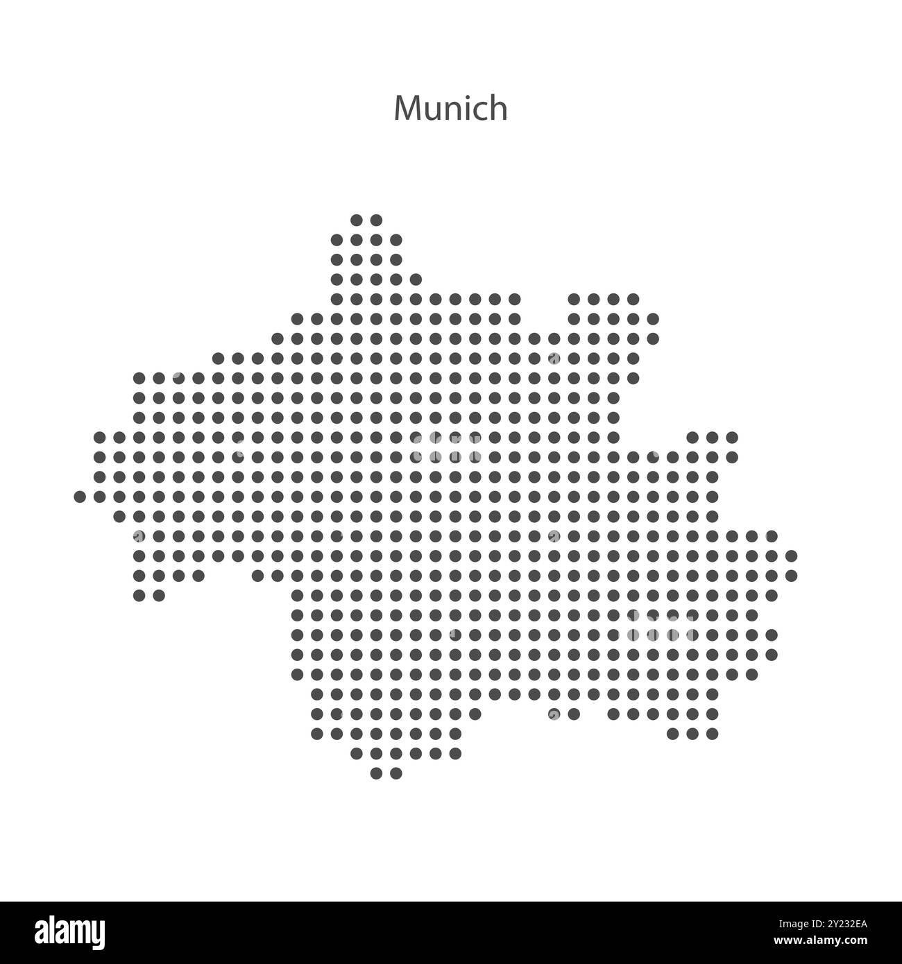 Carte vectorielle stylisée en pointillés de Munich. Motif abstrait Munich à pois Illustration de Vecteur