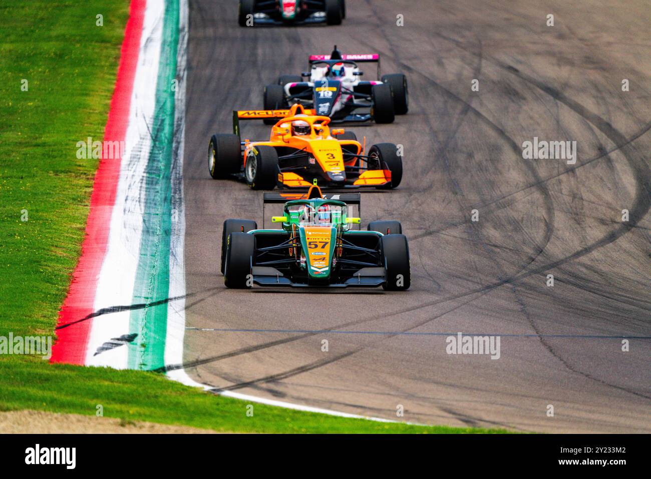 Imola, Italie. 07 septembre 2024. Stromsted Noah, pilote danois de RPM Team, participe à la séance de qualification pour la 7e manche du Formula Regional European Championship Alpine sur le circuit Enzo and Dino Ferrari International. (Photo de Luca Martini/SOPA images/SIPA USA) crédit : SIPA USA/Alamy Live News Banque D'Images