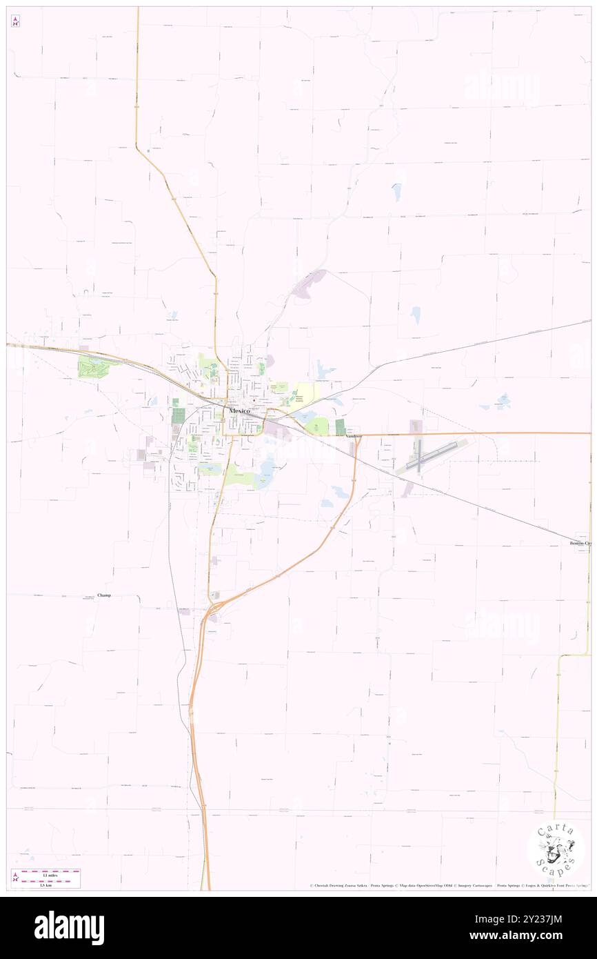 Mexique, Comté d'Audrain, US, États-Unis, Missouri, n 39 10' 11'', S 91 52' 58'', carte, Cartascapes carte publiée en 2024. Explorez Cartascapes, une carte qui révèle la diversité des paysages, des cultures et des écosystèmes de la Terre. Voyage à travers le temps et l'espace, découvrir l'interconnexion du passé, du présent et de l'avenir de notre planète. Banque D'Images