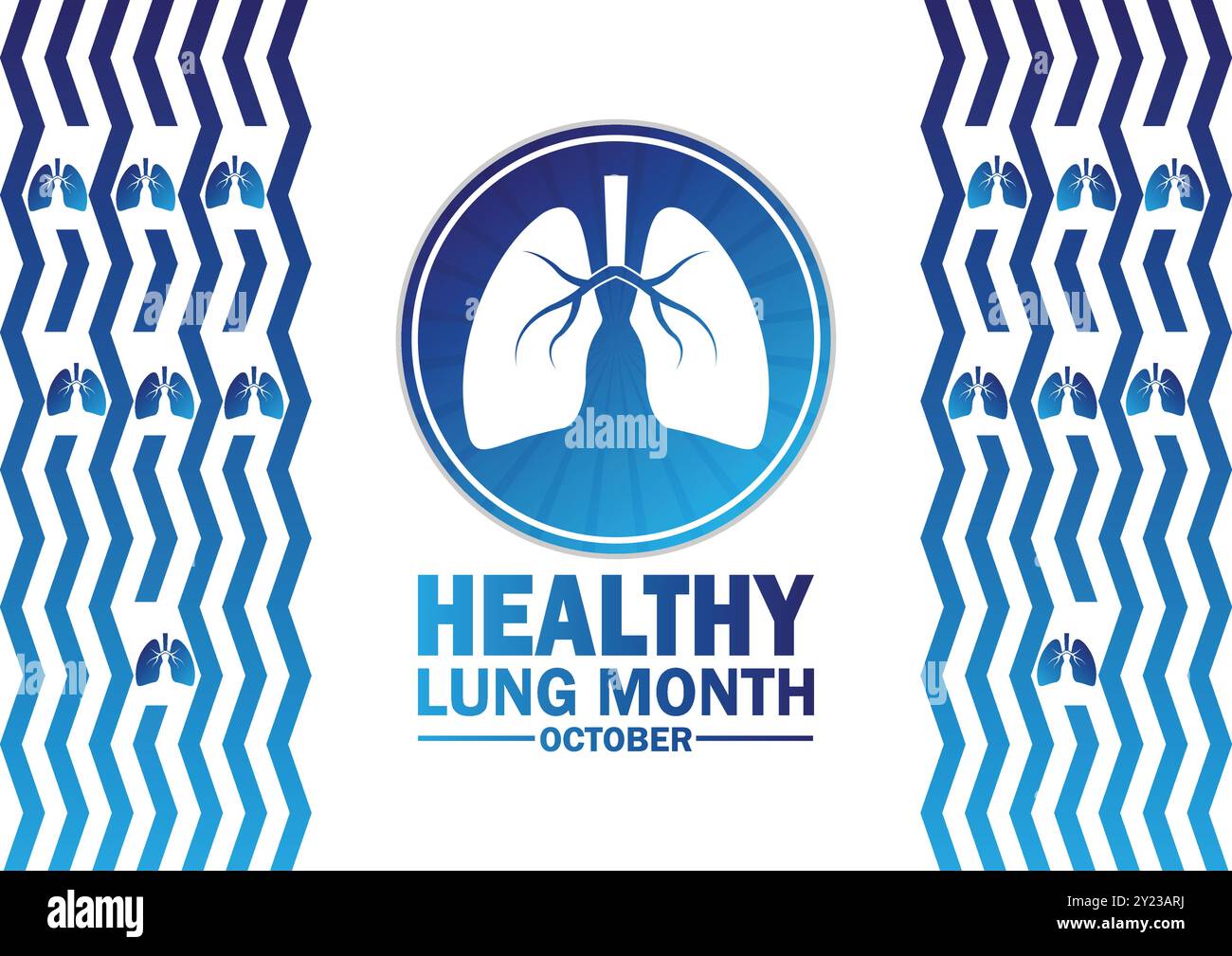 Papier peint d'octobre du mois du poumon sain avec des formes et la typographie, bannière, carte, affiche, modèle. Mois du poumon sain, arrière-plan Illustration de Vecteur