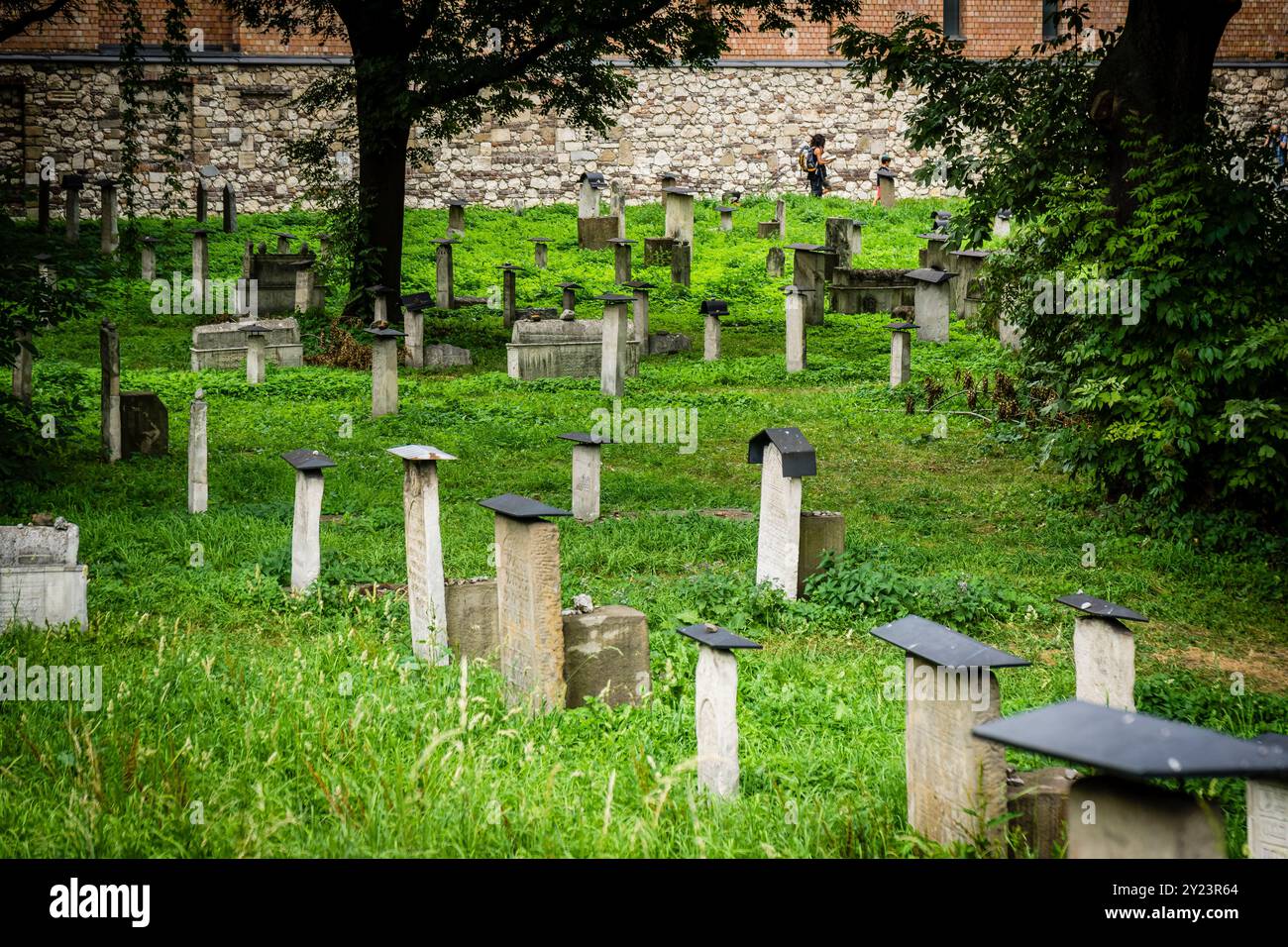 Cimetière de Remuh, XVIe siècle, noyau médiéval de Kazimierz, centre historique des Juifs, Cracovie, Pologne, Europe Banque D'Images