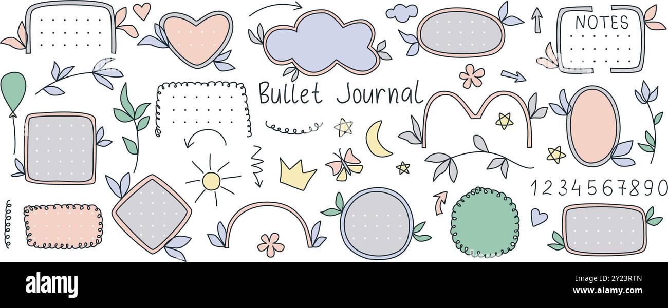 ELEMENTS de tourillon de balle dessinés à la main Illustration de Vecteur