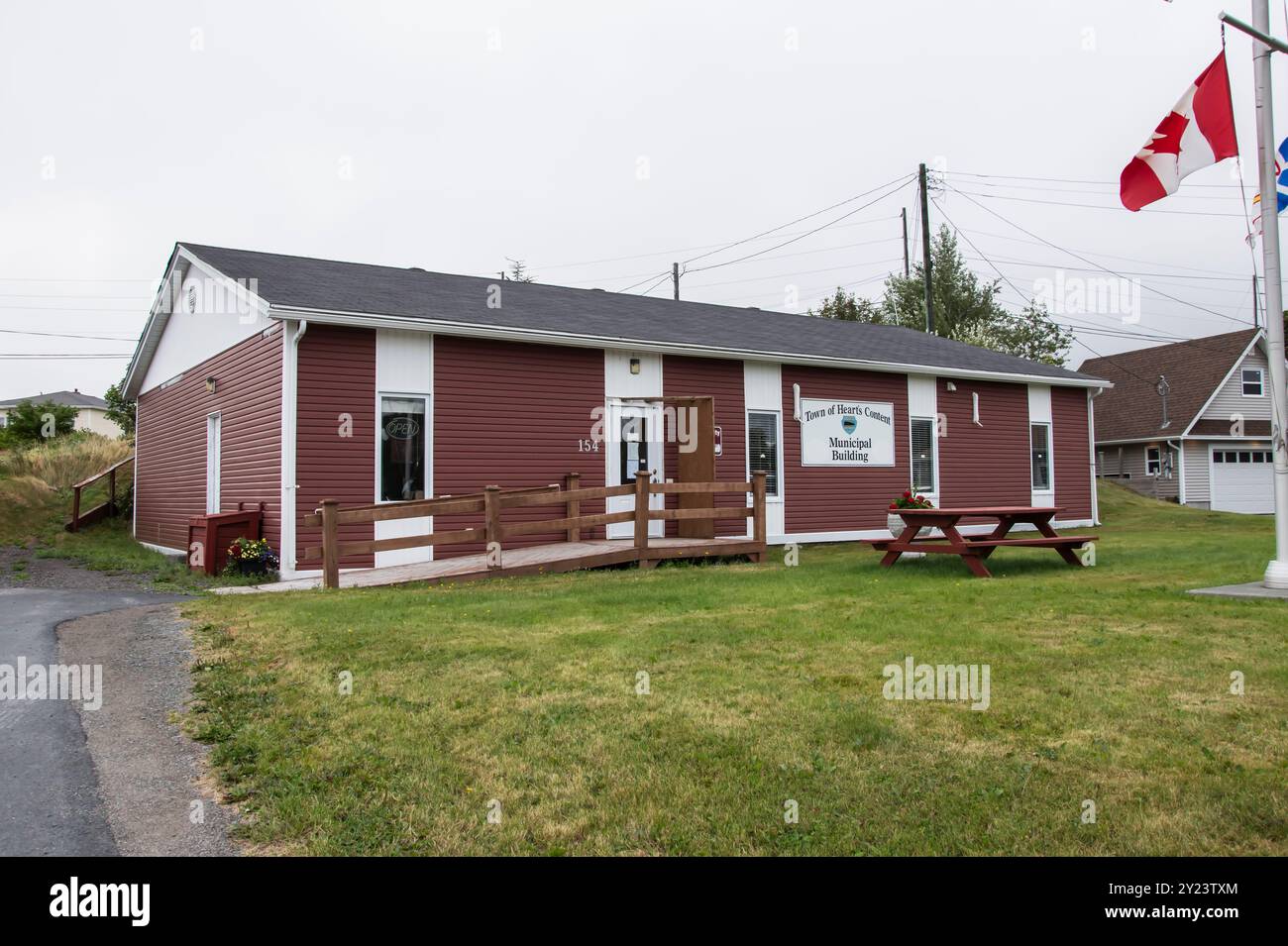 Bâtiment municipal sur NL 80 à Heart's Content, Terre-Neuve-et-Labrador, Canada Banque D'Images