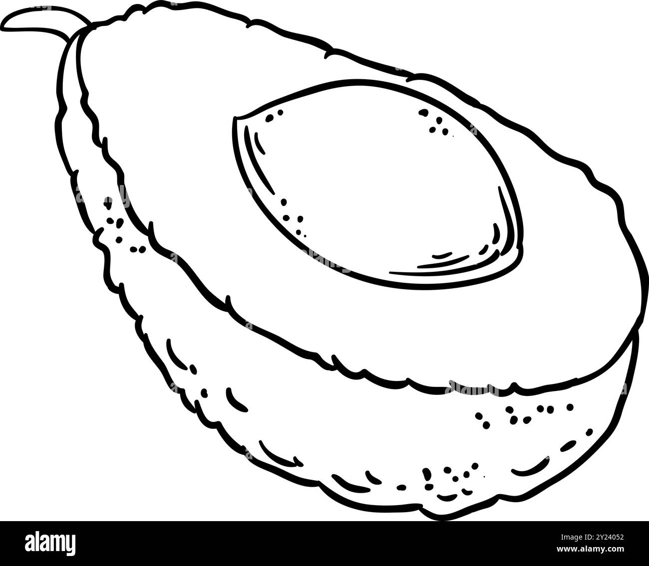 Fruit d'avocat avec illustration de contour de graine Illustration de Vecteur