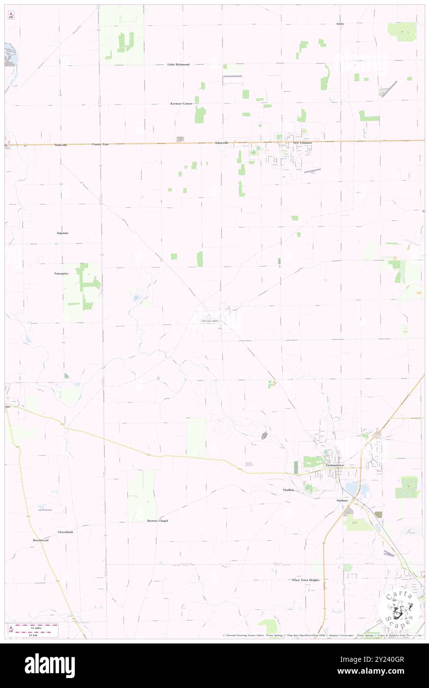 Farmersville, Comté de Montgomery, US, États-Unis, Ohio, n 39 40' 46'', S 84 25' 44'', carte, Cartascapes carte publiée en 2024. Explorez Cartascapes, une carte qui révèle la diversité des paysages, des cultures et des écosystèmes de la Terre. Voyage à travers le temps et l'espace, découvrir l'interconnexion du passé, du présent et de l'avenir de notre planète. Banque D'Images