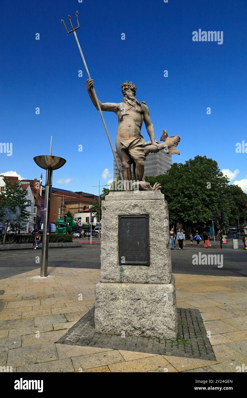 Statue de Neptune. 1723 par John Randall, St Augustine's Parade, Bristol. Banque D'Images