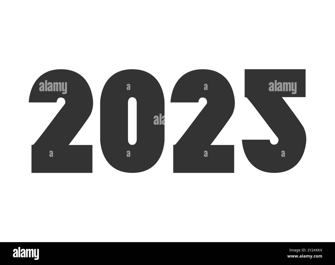 Rapport annuel moderne 2025 isolé sur l'illustration vectorielle de fond blanc. Conception graphique abstraite à la mode minimale pour modèle d'événement d'affiche de bannière pos Illustration de Vecteur