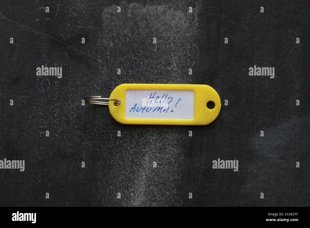 Bonjour texte d'automne, carte de voeux. Banque D'Images