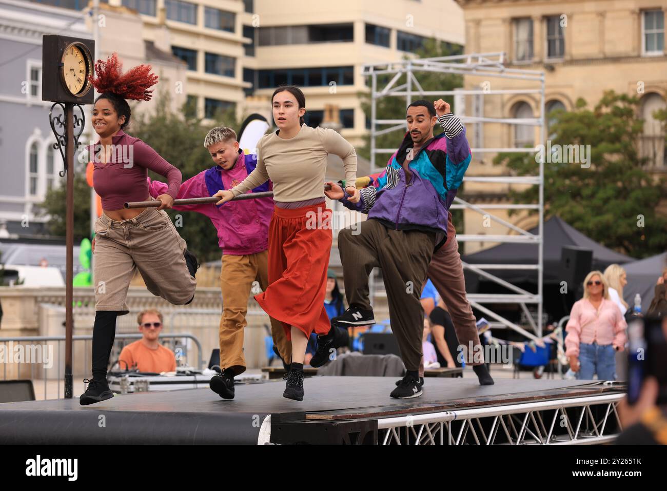 Drame, danse et événement culturel à Weston Super mare Banque D'Images