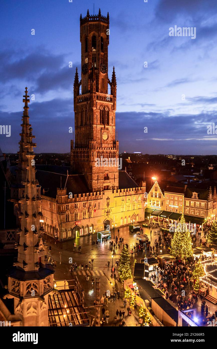 Marché de Noël à Bruges (Bruges), Belgique Banque D'Images