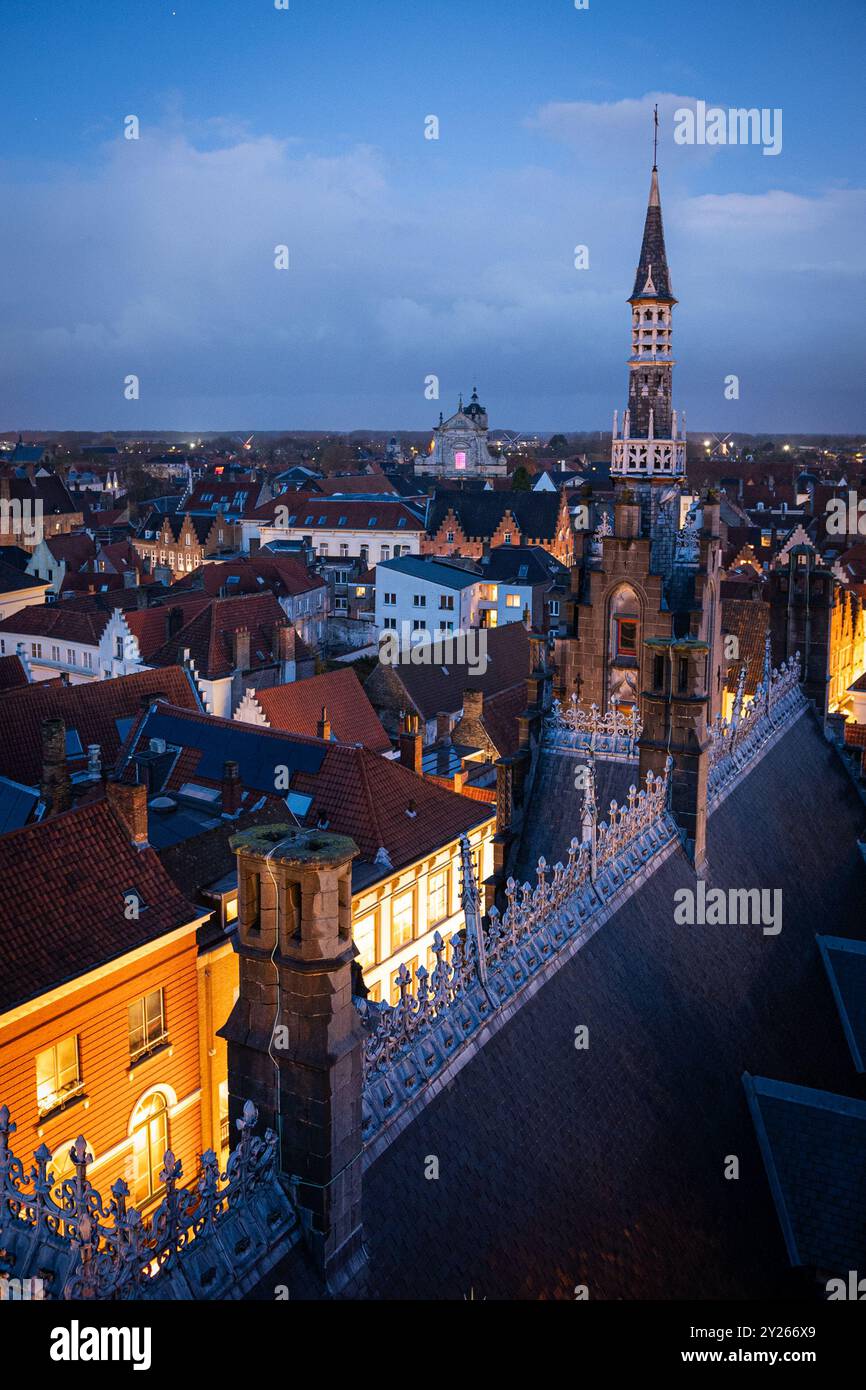 Marché de Noël à Bruges (Bruges), Belgique Banque D'Images