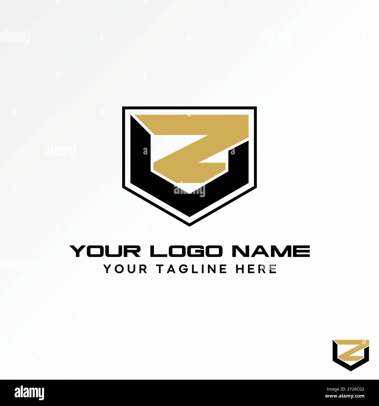 Conception de logo concept graphique abstrait créatif vecteur premium stock initial ZU ou ZV ligne police sport sur triangle. Lié à la marque de typographie monogramme Illustration de Vecteur
