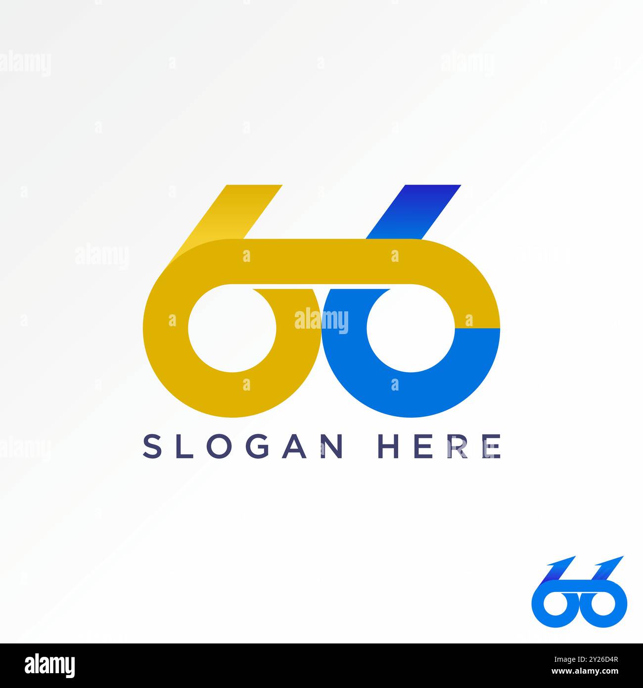 Conception de logo concept graphique créatif premium vecteur stock numéro initial 66 police sport se connecter comme des lunettes liées à l'anniversaire de typographie monogramme Illustration de Vecteur