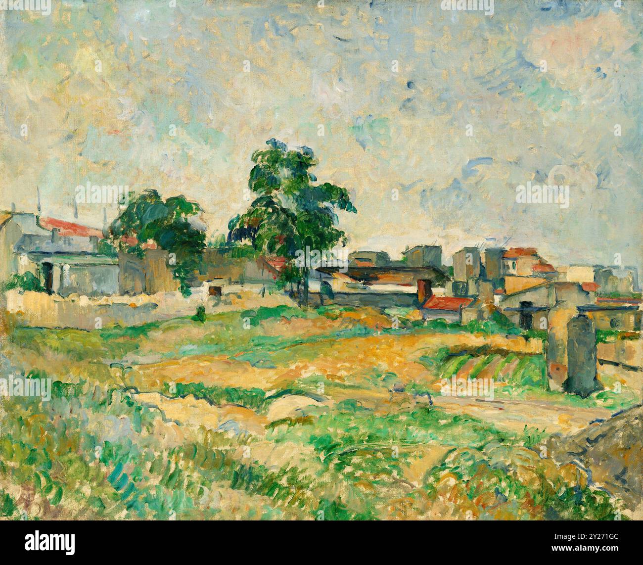 Paysage près de Paris. Paul Cézanne. c. 1876. Banque D'Images