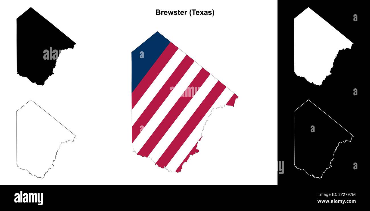 Ensemble de cartes du comté de Brewster (Texas) Illustration de Vecteur Ensemble de cartes du comté de Brewster (Texas) Illustration de Vecteur