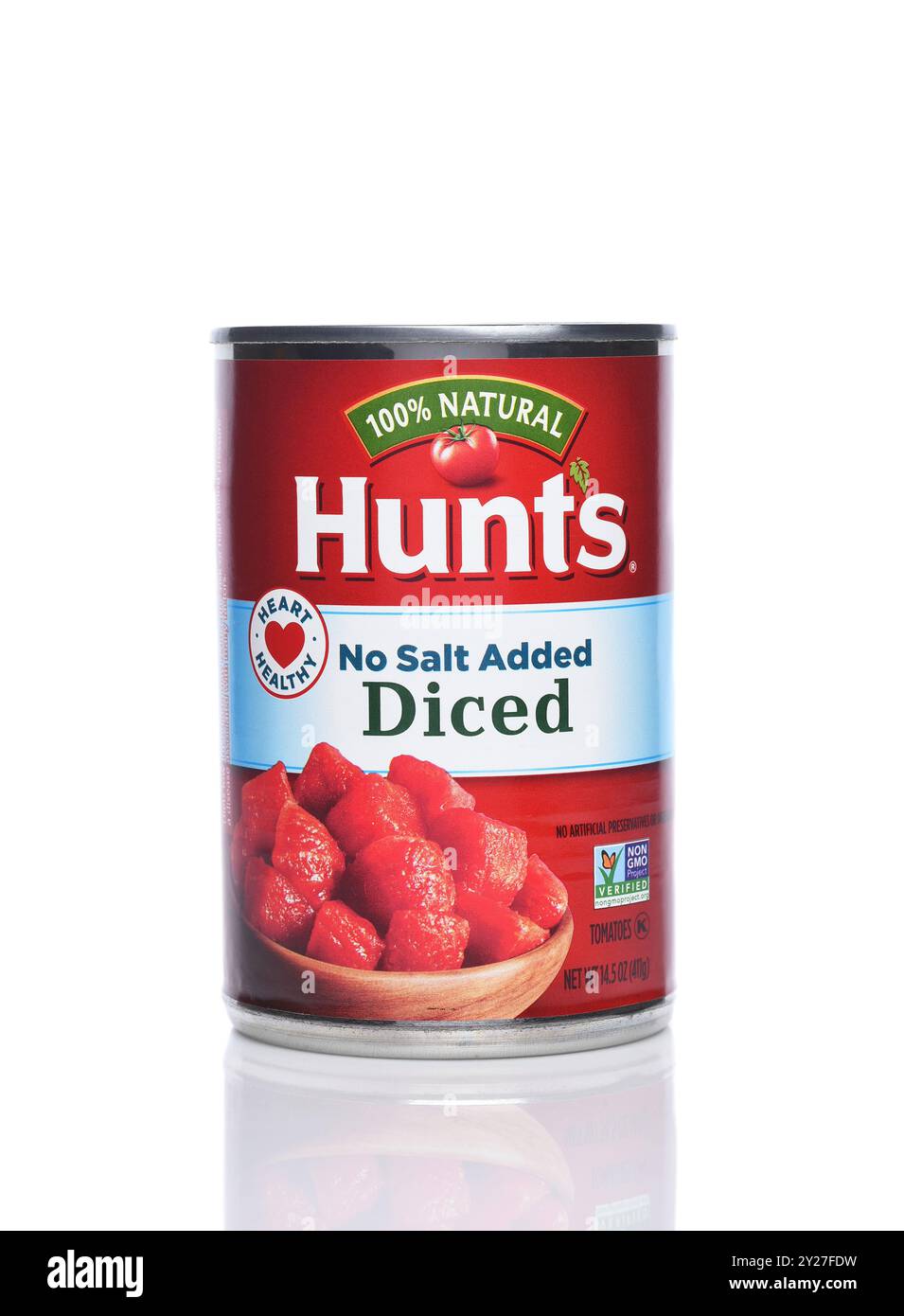 IRVINE, CALIFORNIE - 6 septembre 2024 : une caméra de chasses SANS sel ajouté tomates en dés. Banque D'Images