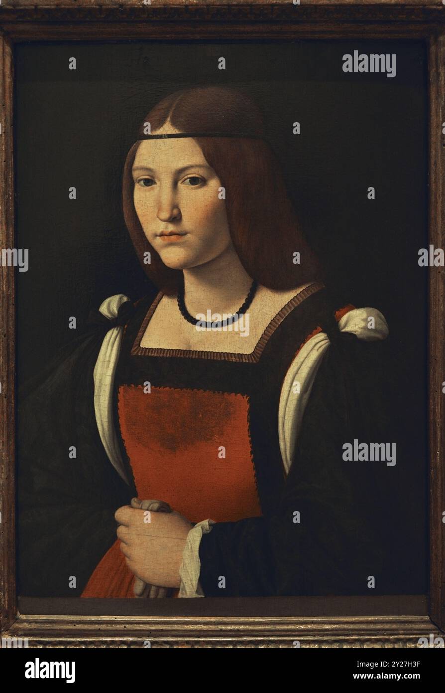 Andrea Solario (vers 1465-1524) Peintre de la Renaissance italienne. Portrait féminin, 1505-1507. Huile sur panneau de bois (55 x 42 cm). Pinacoteca Castello Sforzesco, Milan, Italie. Banque D'Images