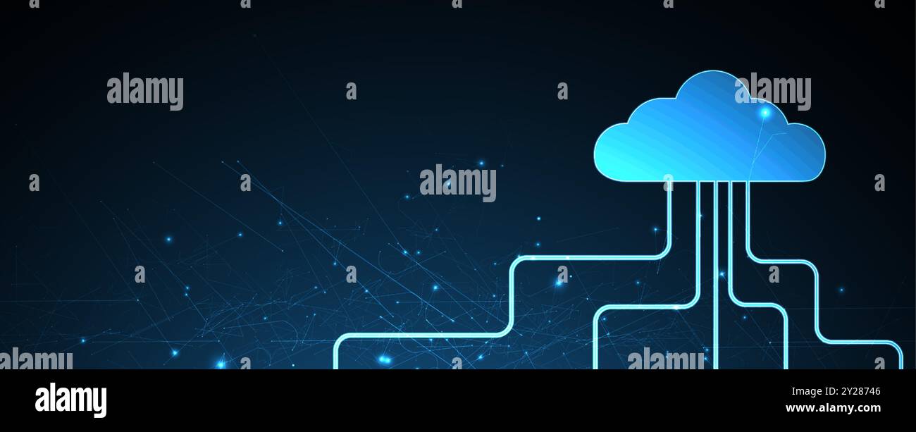 Pourquoi la technologie cloud est l'épine dorsale de l'infrastructure numérique moderne et la clé de l'innovation future Illustration de Vecteur