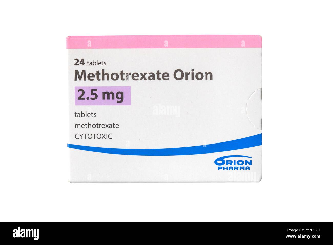 Une boîte de 24 comprimés de méthotrexate 2,5 mg Banque D'Images