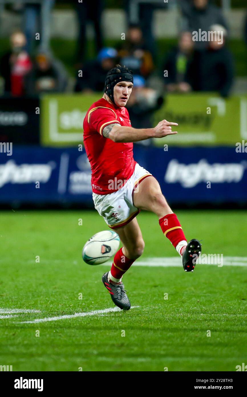 Tom James du pays de Galles lors du match de rugby entre les Chiefs et le pays de Galles au stade Waikato à Hamilton, en Nouvelle-Zélande Banque D'Images