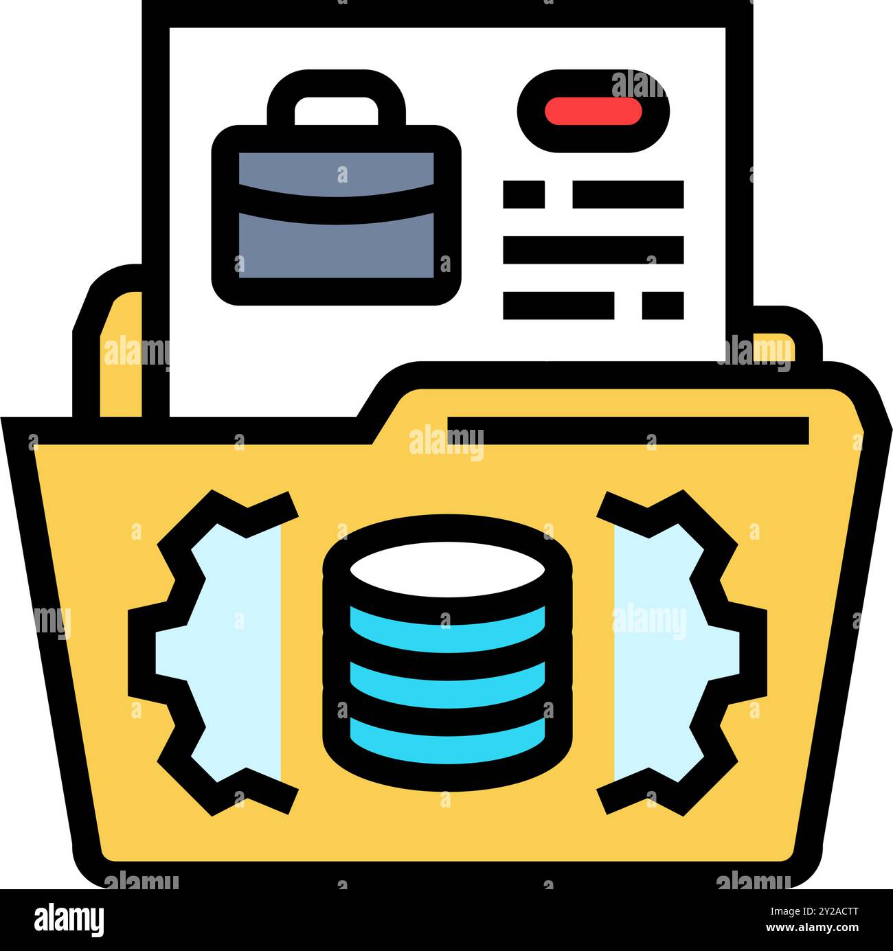 illustration vectorielle d'icône couleur de processus métier de gouvernance de données Illustration de Vecteur