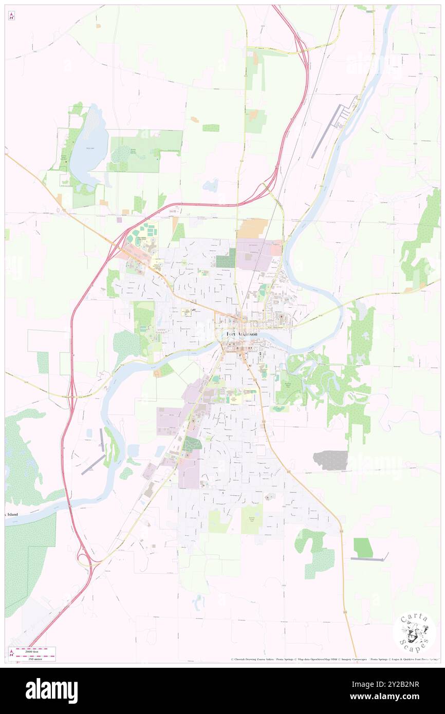 Fort Atkinson, Comté de Jefferson, US, États-Unis, Wisconsin, n 42 55' 44'', S 88 50' 13'', carte, Cartascapes carte publiée en 2024. Explorez Cartascapes, une carte qui révèle la diversité des paysages, des cultures et des écosystèmes de la Terre. Voyage à travers le temps et l'espace, découvrir l'interconnexion du passé, du présent et de l'avenir de notre planète. Banque D'Images