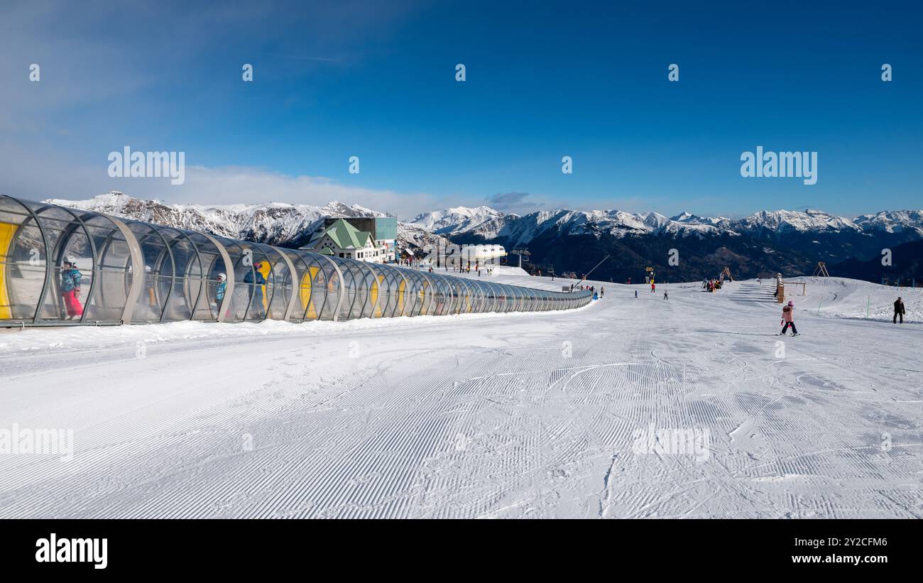 station de ski monte zoncolan en italie Banque D'Images