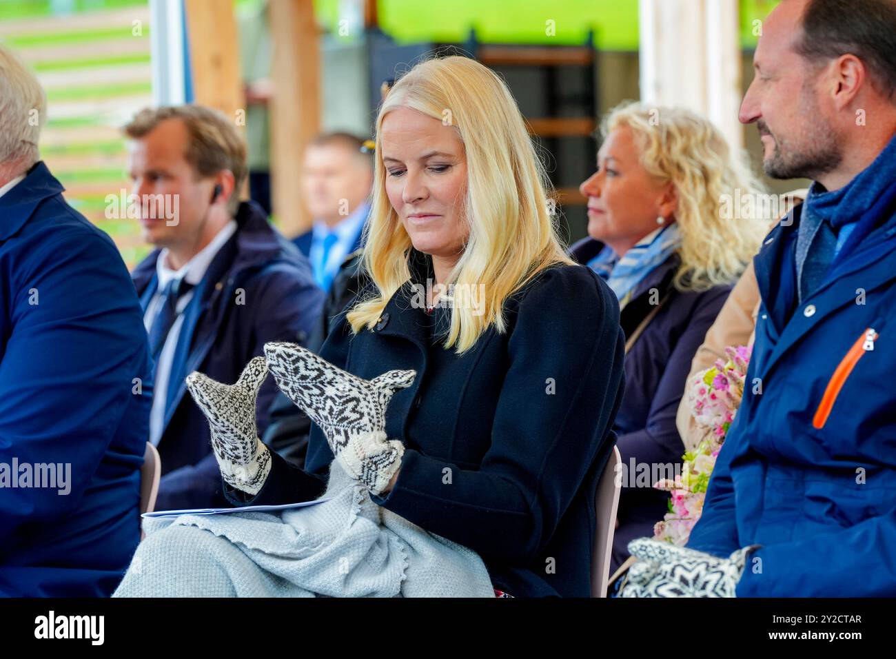 Selbu 20240910. Le prince héritier norvégien Haakon et la princesse héritière mette-Marit visitent Selbu mardi lors de leur voyage à Trondelag. Photo : Lise Aaserud / NTB Banque D'Images