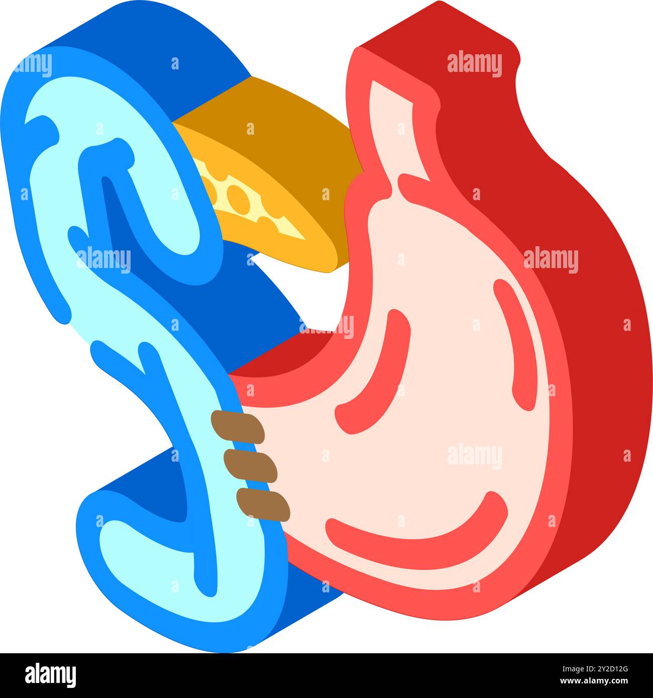 illustration vectorielle d'icône isométrique de chirurgie de whipple Illustration de Vecteur