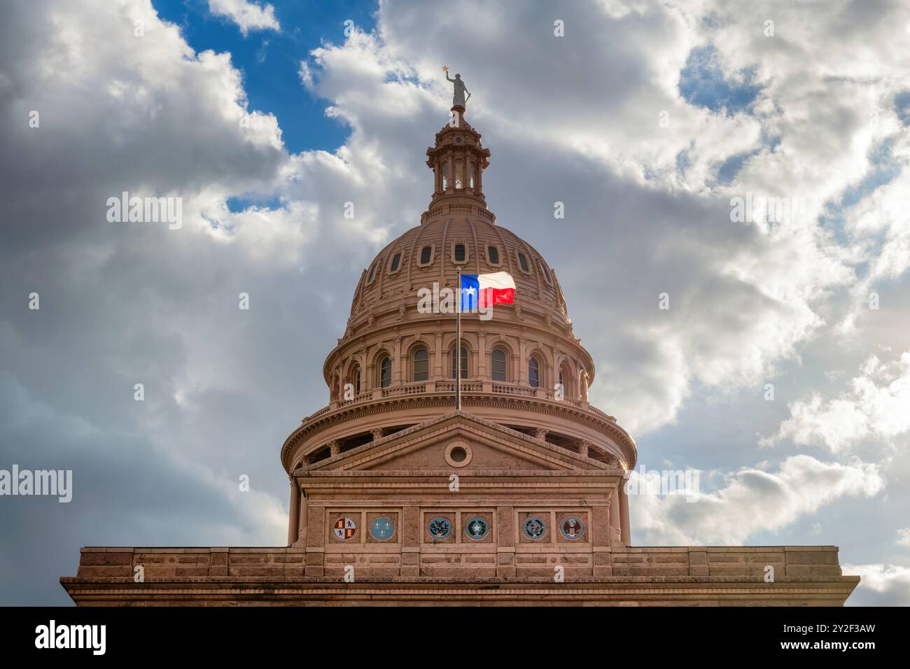 Le Texas State Capitol Building à Sunset à Austin, Texas, États-Unis. Banque D'Images