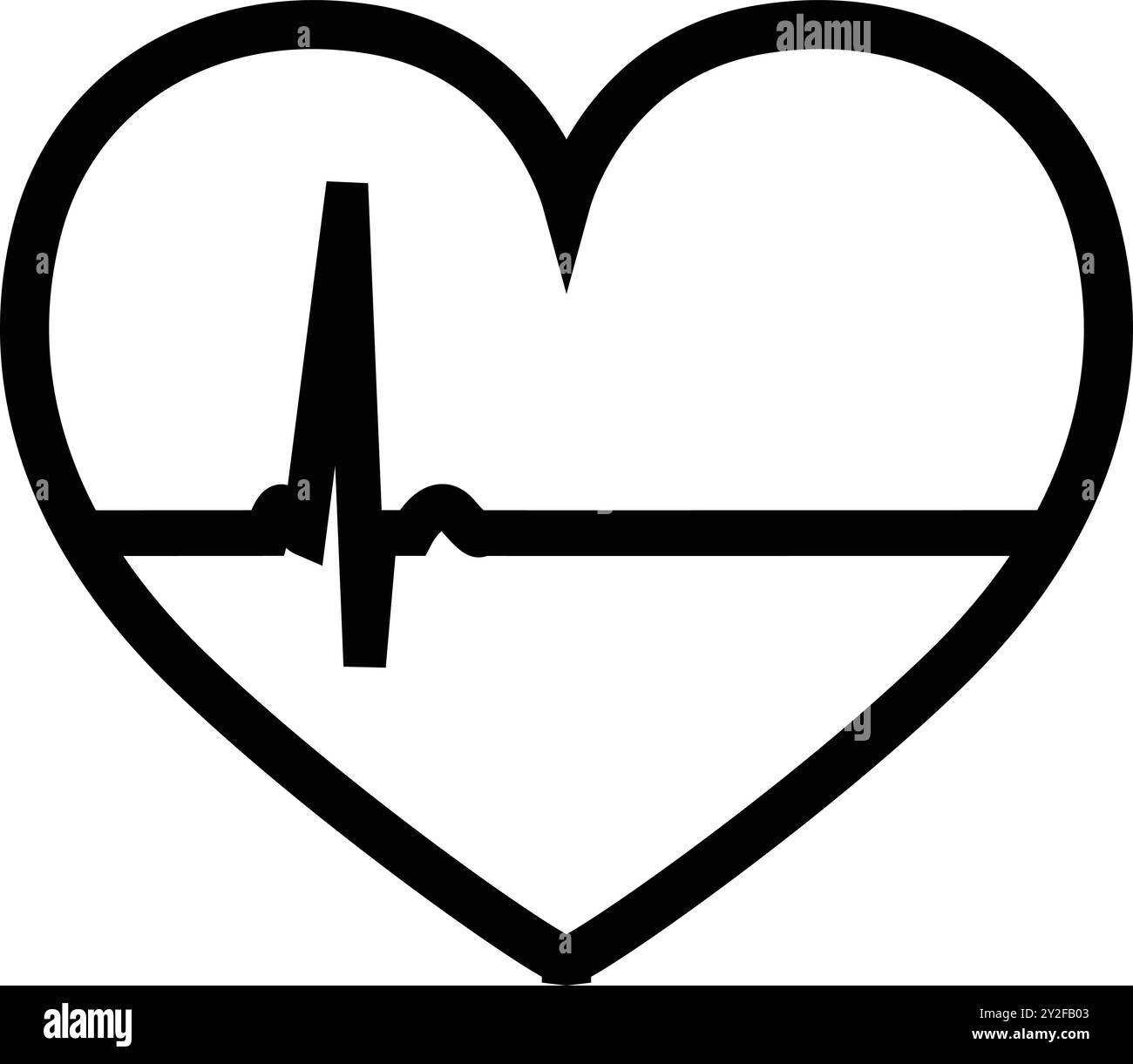 Cœur avec battement, symbole de battement cardiaque, icône de battement cardiaque, icône de fréquence cardiaque, signe cardiologie de pouls, mesure de battement de pouls, maladie cardiaque Illustration de Vecteur