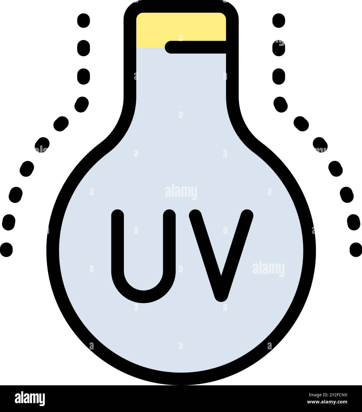 Icône de couleur de la lumière UV pour la désinfection. Icône de lumière ultraviolette, rayonnement UV. Illustration artistique vectorielle de rayonnement électromagnétique Illustration de Vecteur
