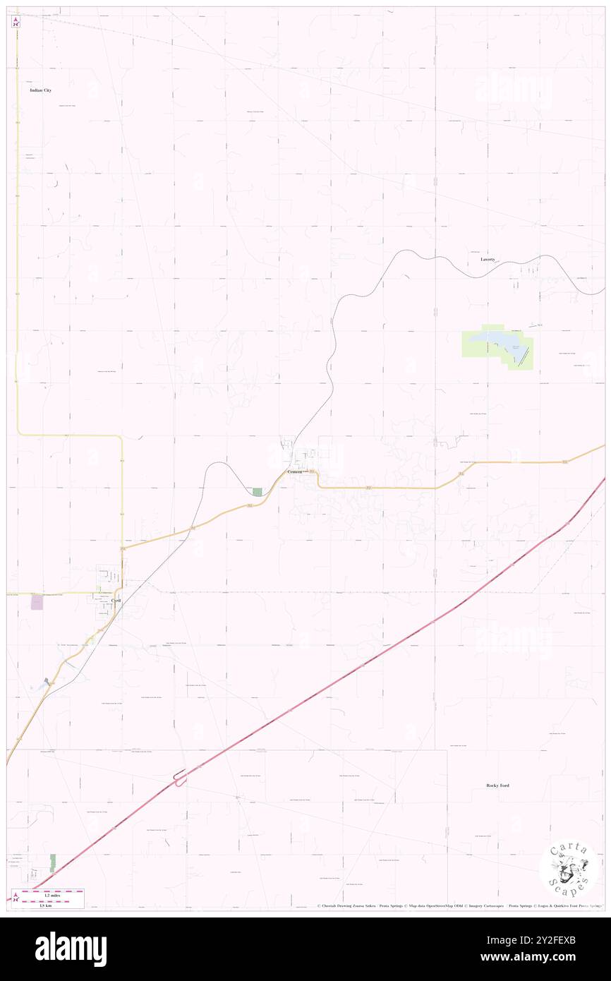 Ciment, comté de Caddo, US, États-Unis, Oklahoma, n 34 55' 55'', S 98 8' 25'', carte, Cartascapes carte publiée en 2024. Explorez Cartascapes, une carte qui révèle la diversité des paysages, des cultures et des écosystèmes de la Terre. Voyage à travers le temps et l'espace, découvrir l'interconnexion du passé, du présent et de l'avenir de notre planète. Banque D'Images