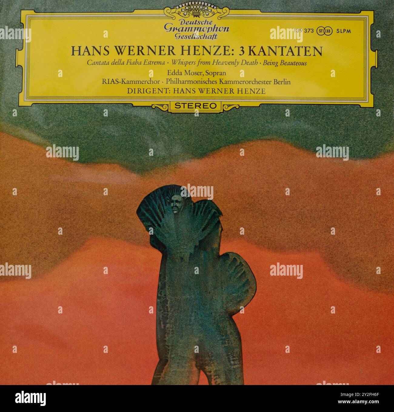 Couverture de disque vinyle vintage. Hans Werner Henze-3 Kantaten, Deutsche Grammophon 1968 Banque D'Images