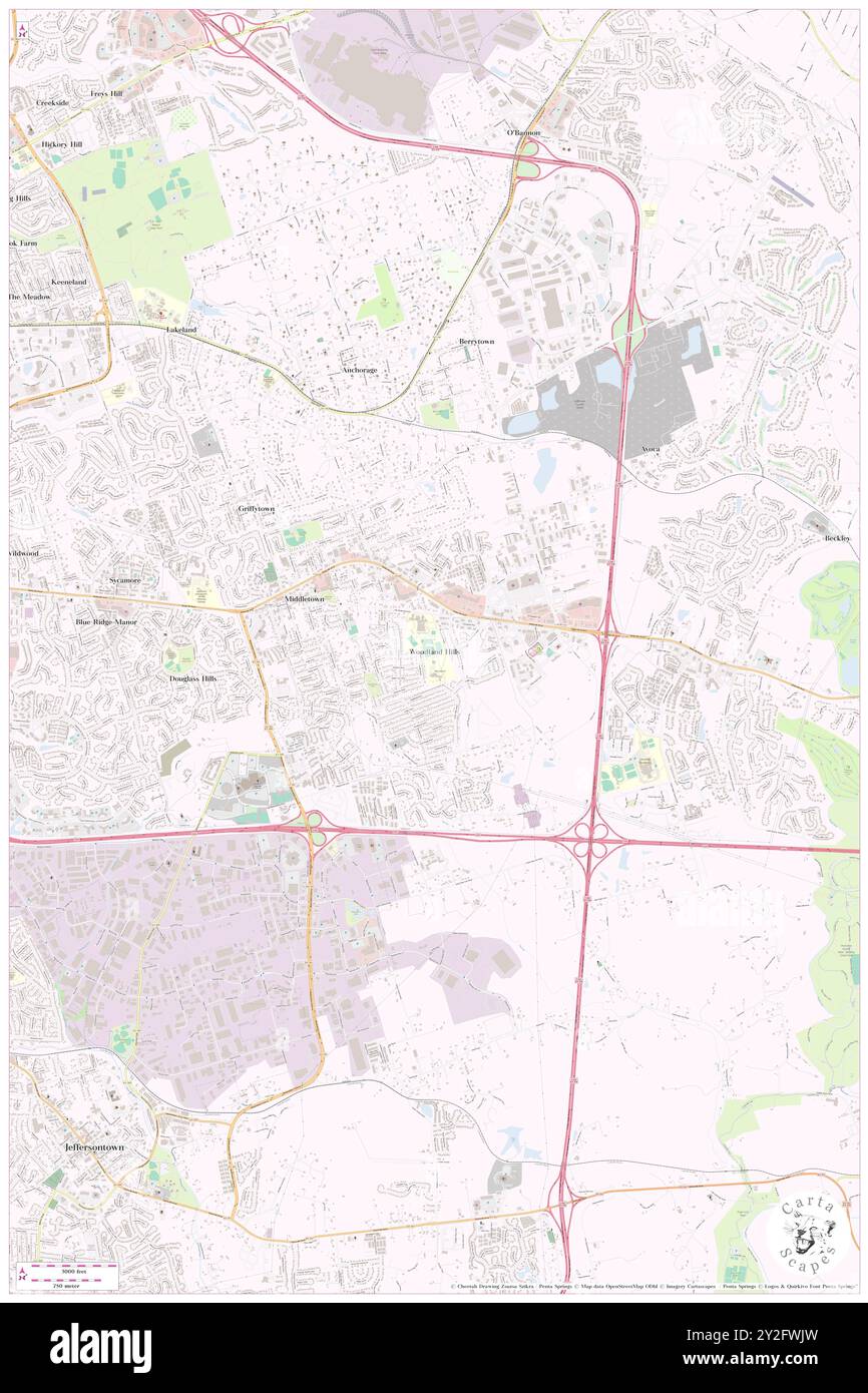 Woodland Hills, comté de Jefferson, US, États-Unis, Kentucky, n 38 14' 25'', S 85 31' 26'', carte, Cartascapes carte publiée en 2024. Explorez Cartascapes, une carte qui révèle la diversité des paysages, des cultures et des écosystèmes de la Terre. Voyage à travers le temps et l'espace, découvrir l'interconnexion du passé, du présent et de l'avenir de notre planète. Banque D'Images