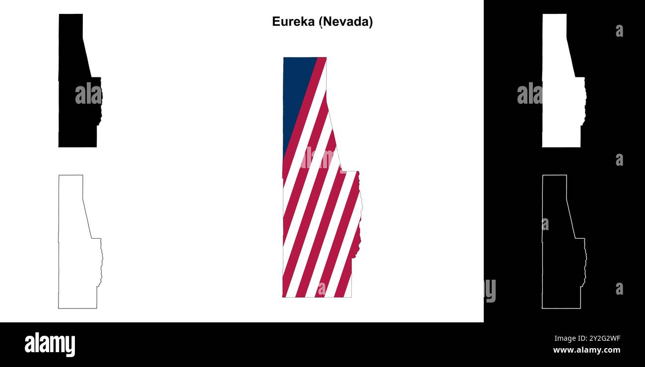 Eureka County (Nevada) ensemble de cartes Illustration de Vecteur