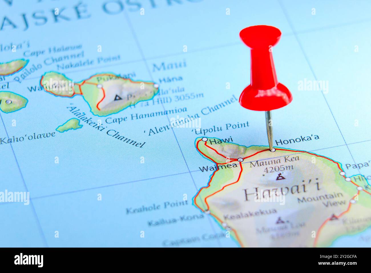 Honokaa, Hawaï PIN sur la carte Banque D'Images