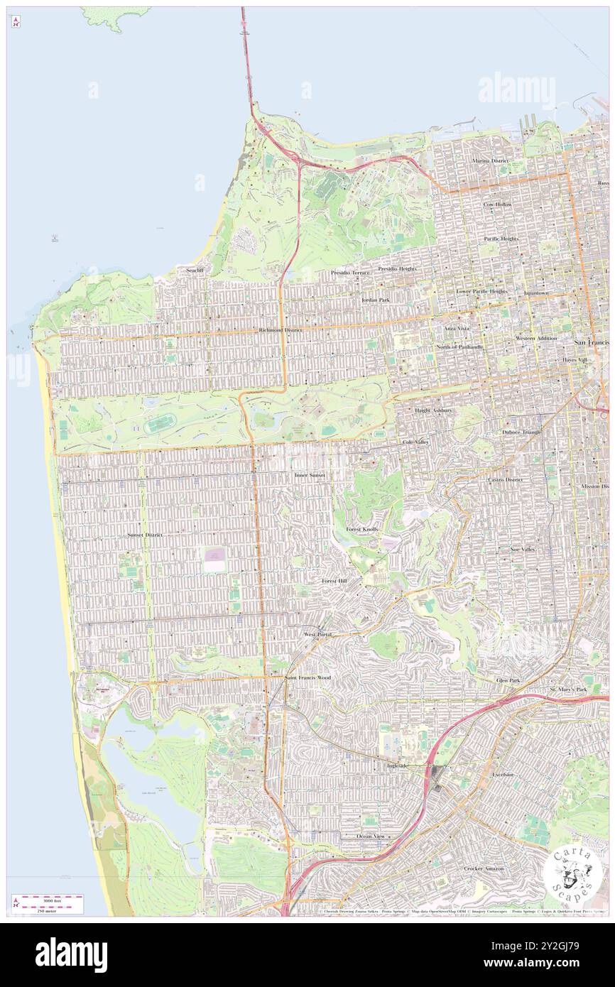 Inner Sunset, City and County of San Francisco, US, United States, California, N 37 45' 47'', S 122 28' 4'', map, Cartascapes Map publié en 2024. Explorez Cartascapes, une carte qui révèle la diversité des paysages, des cultures et des écosystèmes de la Terre. Voyage à travers le temps et l'espace, découvrir l'interconnexion du passé, du présent et de l'avenir de notre planète. Banque D'Images