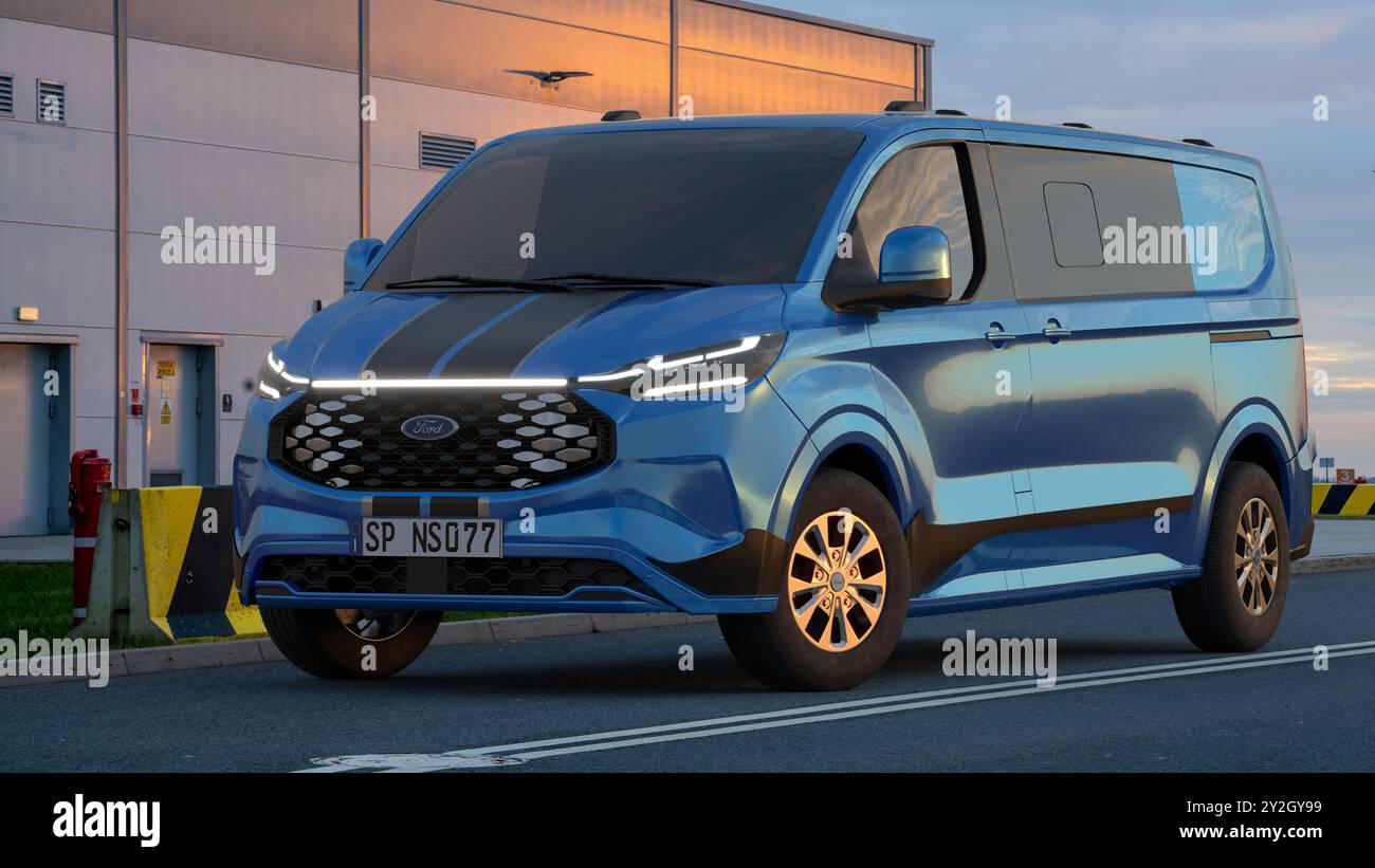 Ford E-transit Custom Sport Banque D'Images