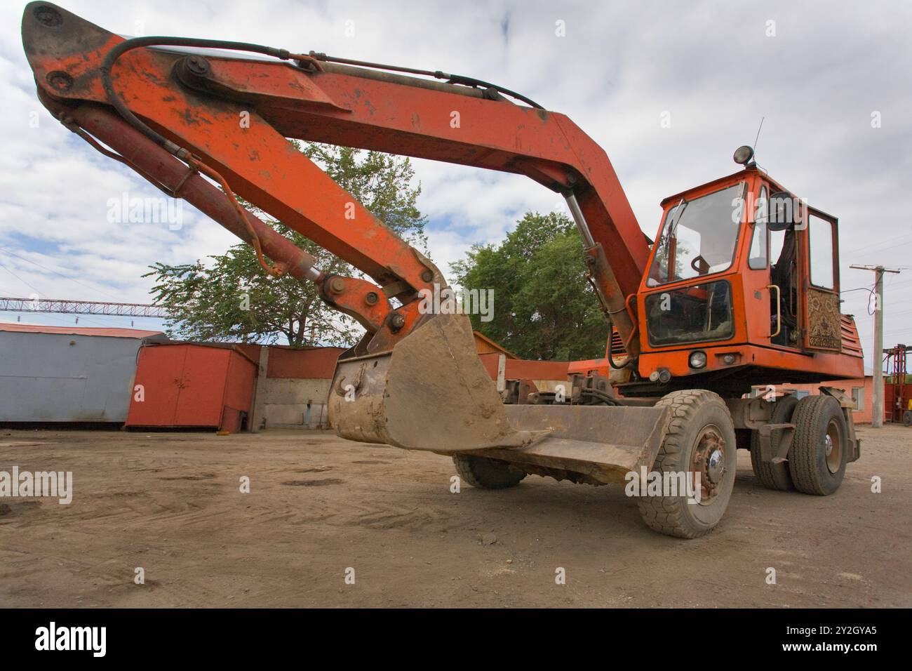 Le gros bulldozer de construction lourds Banque D'Images